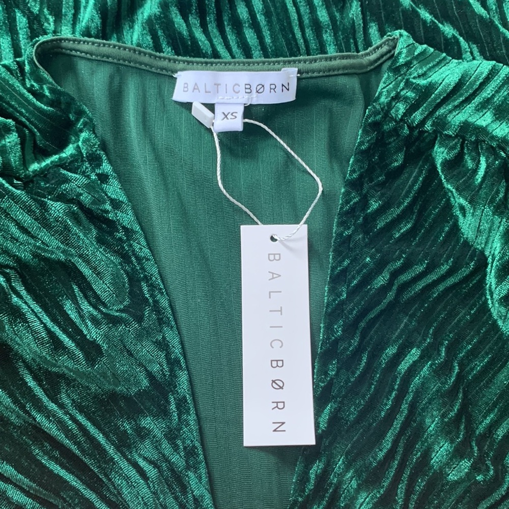 Andi Ribbed Velvet Wrap Dress | Baltic Born | Size XS - Picture 6 of 7